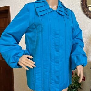 Dennis By Dennis Basso Jacket Windbreaker Blue Size Small NEW W/TAGS